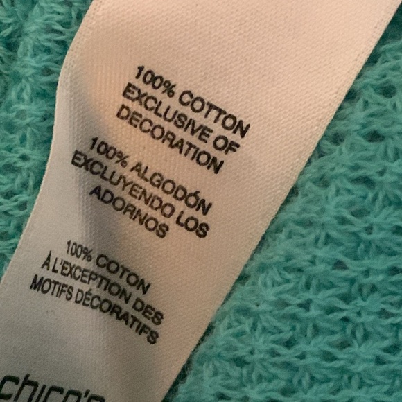 NWT Chicos Woven Hem Reese Sweater In KingFisher - Picture 5 of 5